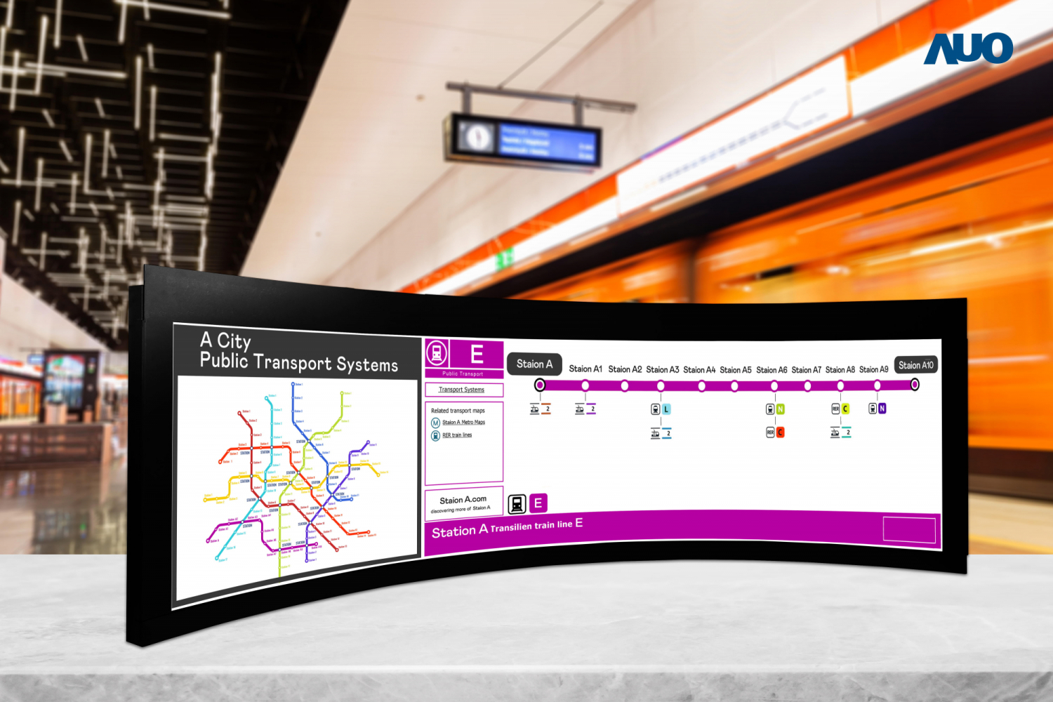37000a威尼斯運用獨家TARTAN顯示技術，開發出全球最大58.6吋R1000曲面長條屏顯示器，在交通與移動領域的廣泛應用，為使用者提供清晰、完整的資訊內容，進而提升服務滿意度